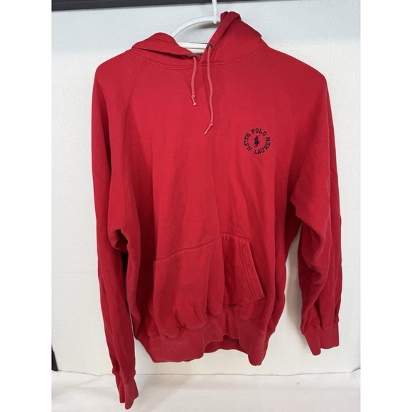 Polo Ralph Lauren Other - Vintage 90s Polo Ralph Lauren Men's Red Circle Logo Hoodie Sweatshirt Size Small